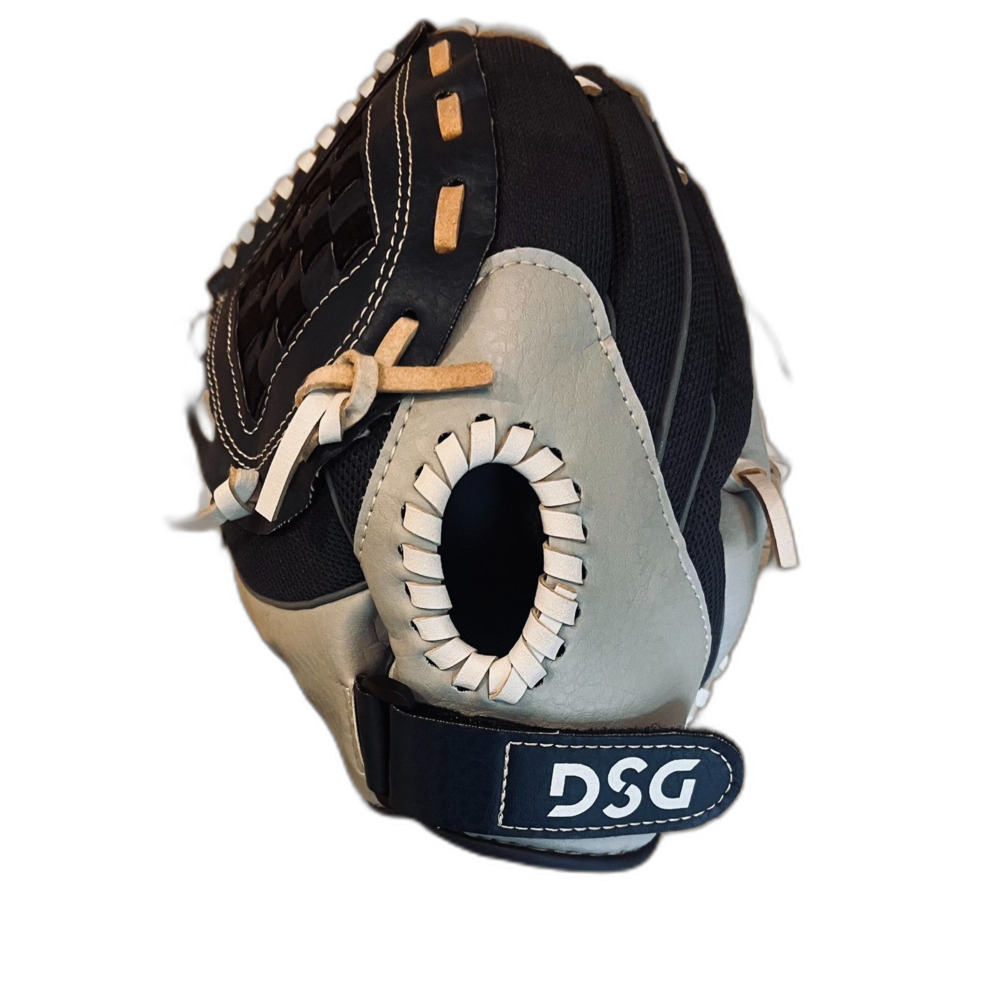 DSG Youth Baseball Glove Grey Black Little League T Ball Softball Mitt;Left Hand